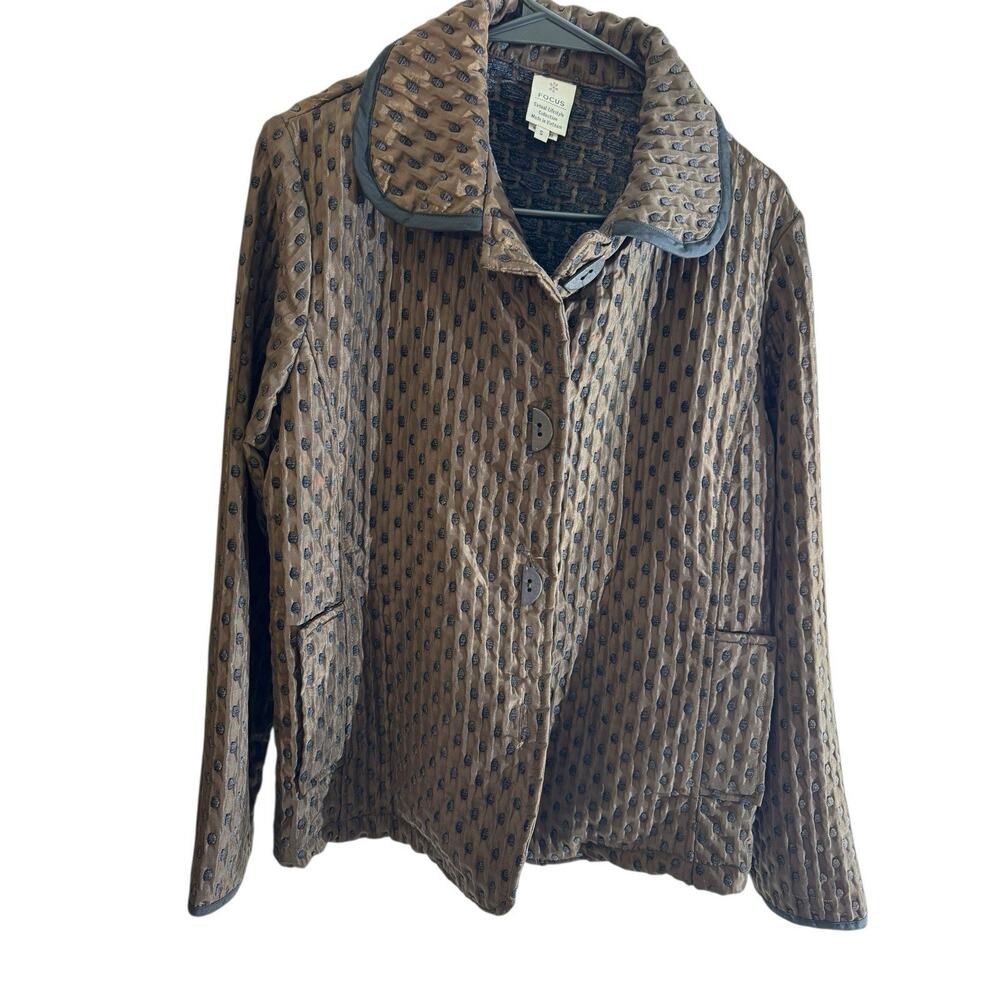 New Abstract Lagenlook Women S Brown Polka Dot Quilted Boho Spring - Picture 8 of 12